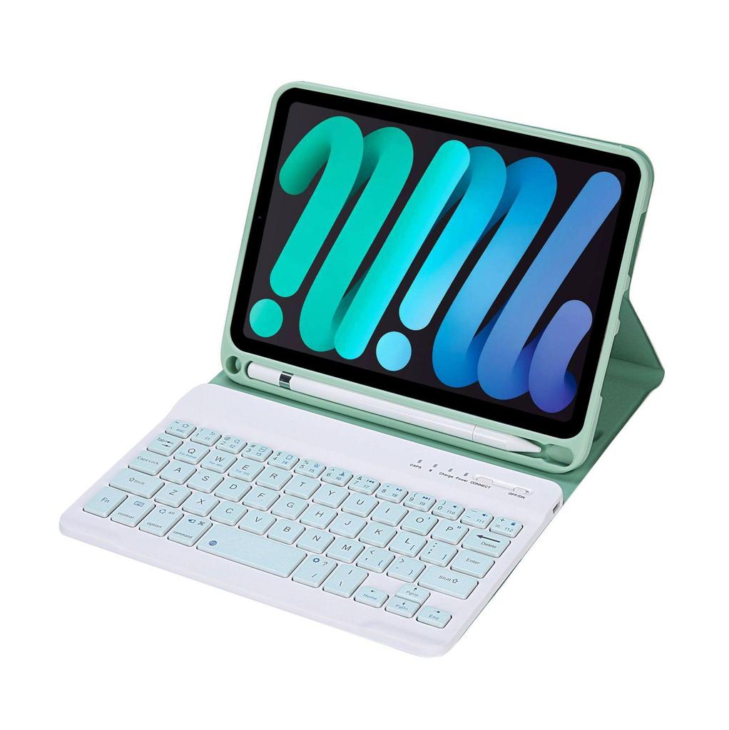 Protective Leather Case for iPad Mini 7 with Bluetooth Keyboard and Pen Slot, Compatible with Mini 6 & 5 Models