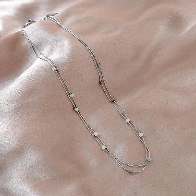 

Ожерелье из нержавеющей стали 2 в 1 с мелкими кубиковыми цепочками для женщин, золотого и цветного цвета, чокер для девушек, праздничные ювелирные подарки, новое