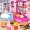 DIY Pretend Play Food Drinks Fridge Mini Double Door Refrigerator Furniture Accessories Educational Toys Set For Children Gifts