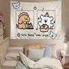 Cute Line Puppy Tapestry Wall Hanging Tapestry Art Deco Blanket Curtain Hanging At Home Bedroom Living Room Decor