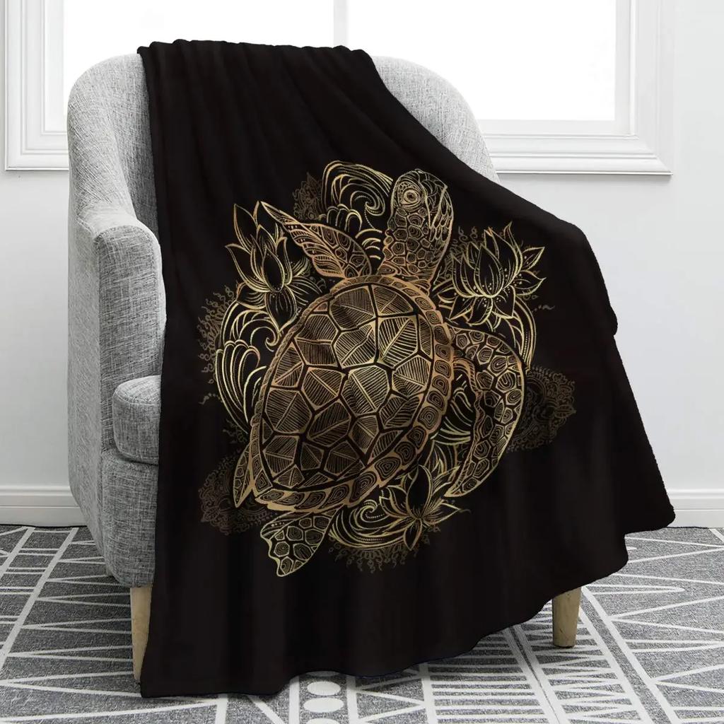 Flannel Fleece Bed Blankets Lightweight Cozy Throw Blanket for Couch Sofa Bedroom Adults Teen Sea Turtle Ocean Animal Landscape