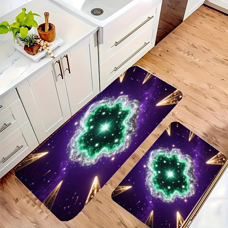 1PC Nebula inspired motif  Kitchen Rug Non-Slip Door Mat Pop design Bathroom Rug Bath Mat Carpet for Home Sink Laundry Decor