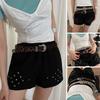 Y2k Women's Belt Maillard PU Leather Girdle Fashion Retro Pin Buckle Belt  Pants
