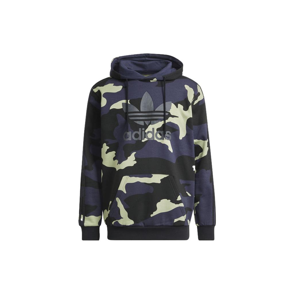 Adidas Originals Trefoil Camouflage Print Logo Hoodie Long Sleeve Men Hoodie Blue HF4882
