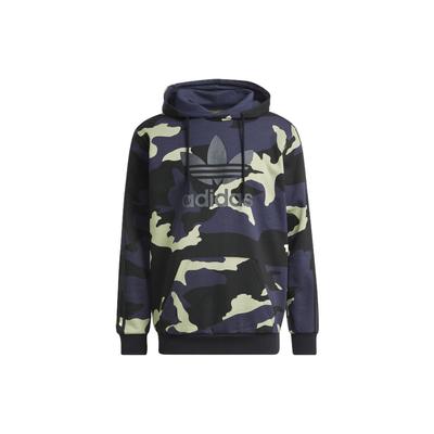 adidas Originals Trefoil Camouflage Print Logo Hoodie Long Sleeve Men Hoodie Blue HF4882