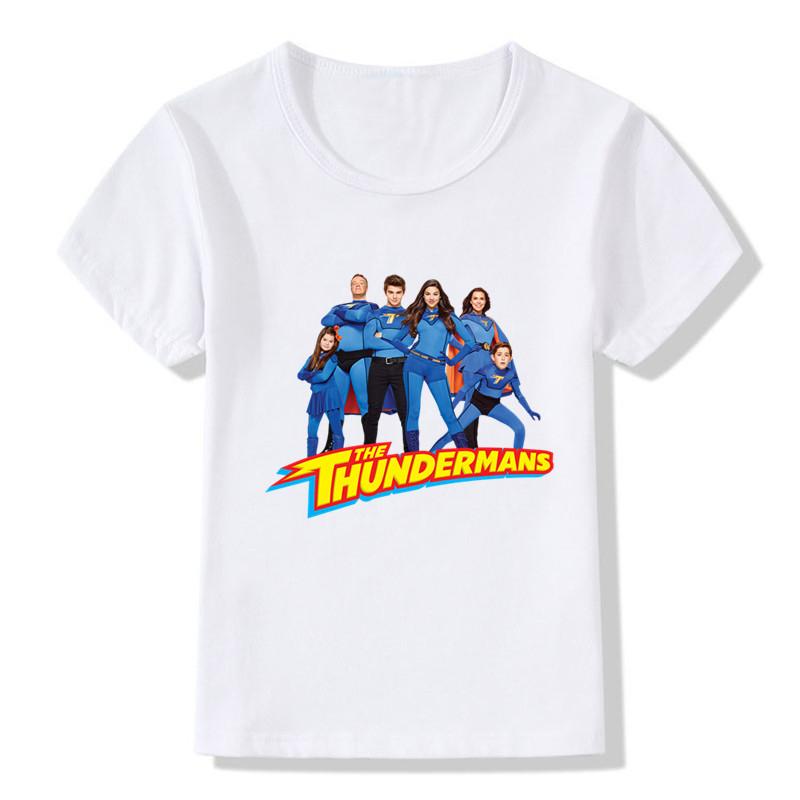 

New Cute The Thundermans TV Shows Print T-shirts Summer Kids T Shirt Baby Girls Boys Clothes Fashion Streetwear Tops 120