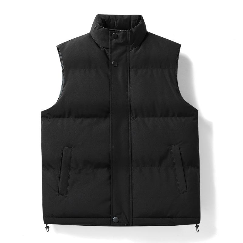 

Men s Winter Thick Warm Vest - Korean Style Plus Size Sleeveless Trendy Top for Couples 3XL (150-165 jin) чёрный