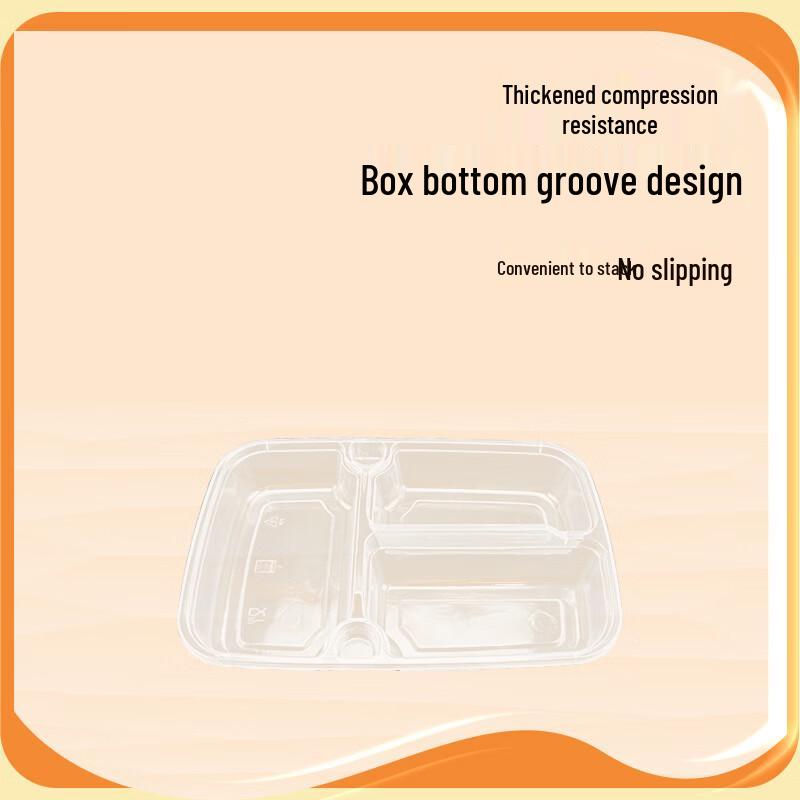 WEISHENG Disposable 3-Compartment Takeaway Meal Box Liner