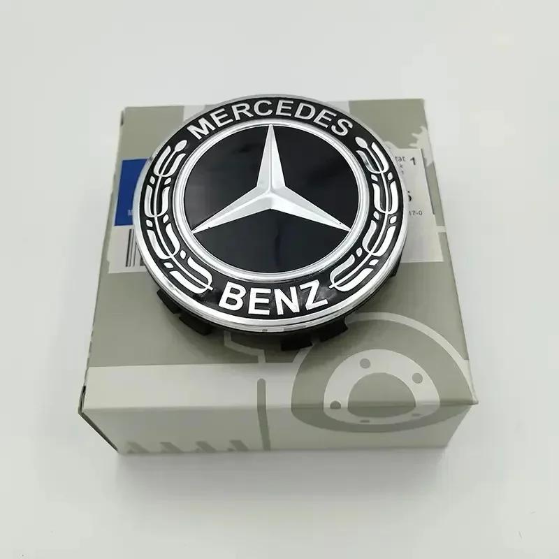 4PCS For Mercedes-Benz C180 C200 E300 S350 E260 ml350 GLK Car Wheel Hub Cap Tire Center Screw Cap Label  decorate Accessories