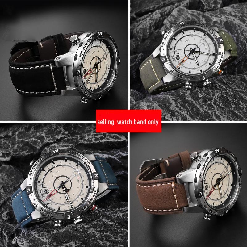 Genuine Leather Watch Strap 24*16mm For Timex Tide T2n739 T2n720 T2n721 T45601 T2p141 Series Watchband Men's Watch Accessories