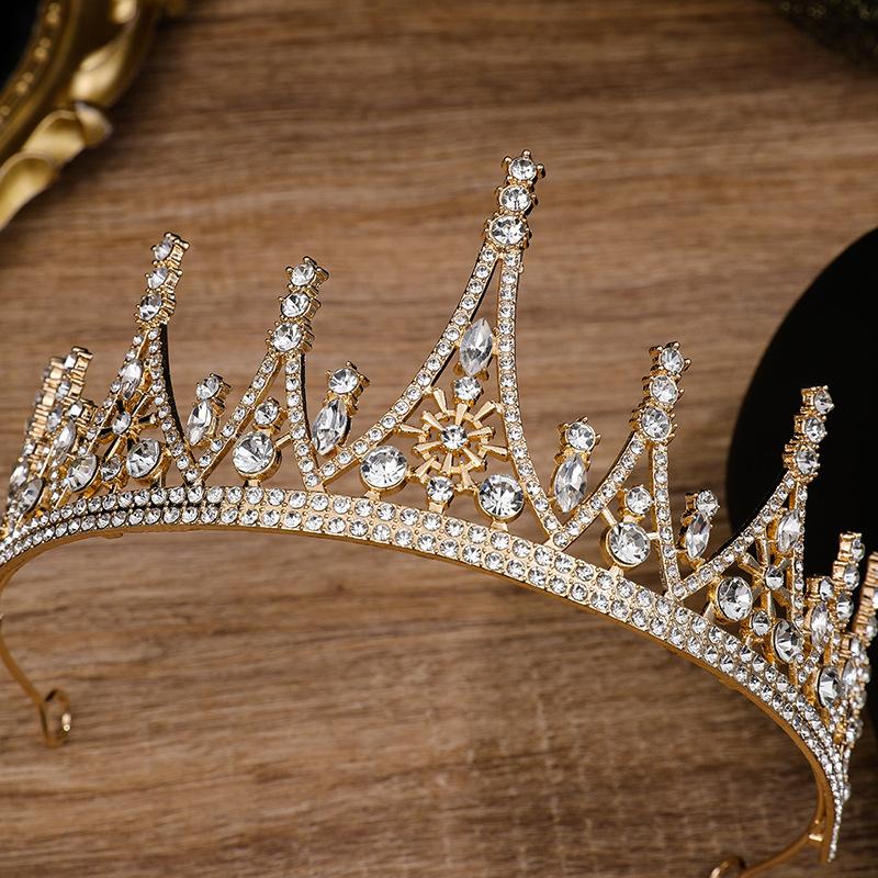 Bride Crown Alloy Crown Princess Korean Style Goddess Crystal Headband Headband Hair Accessories