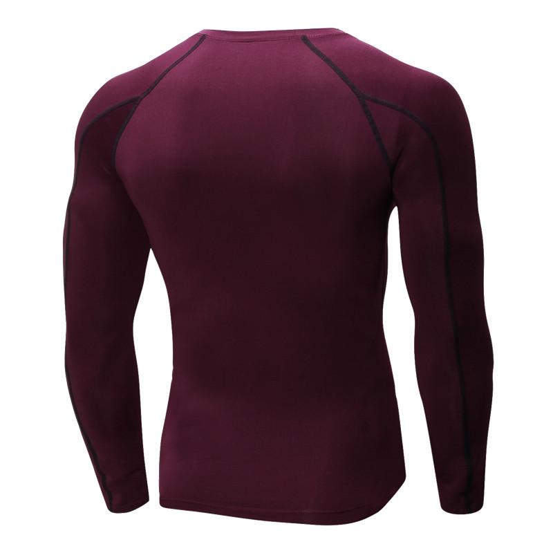 Herren Pro Kompressions Langarm Lauf-T-Shirt - Elastisch, Schweißableitend, Schnelltrocknend für Sport & Fitness