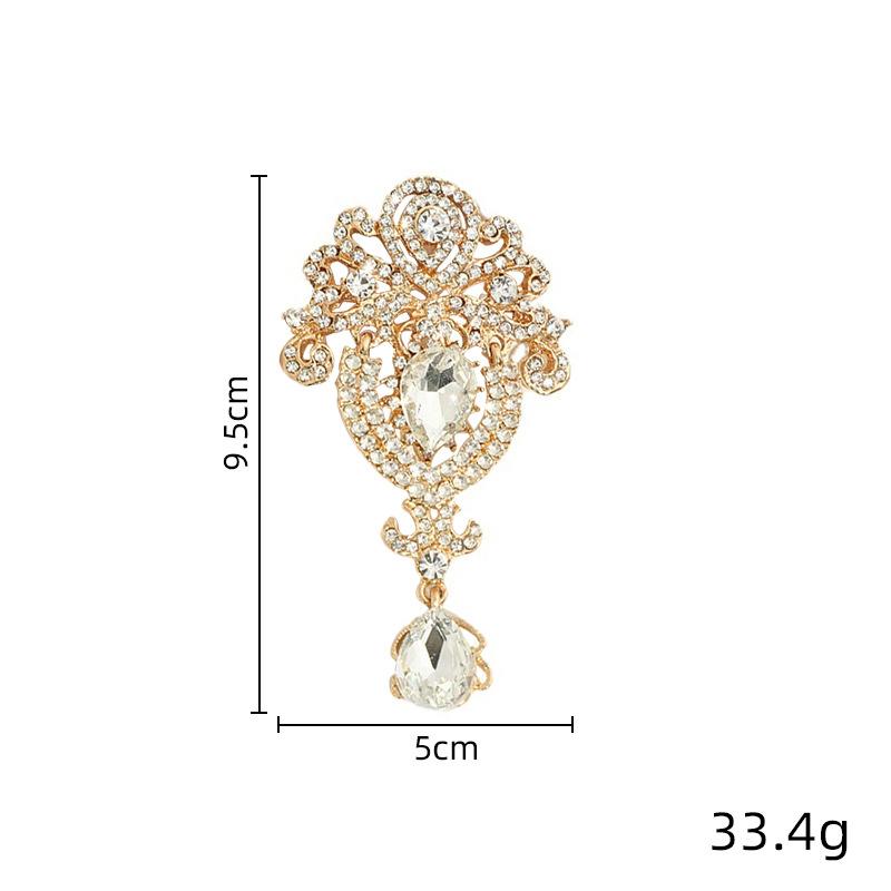 Fashion Teardrop Brooch Large Flower Bridal Brooch Party Banquet Wedding Pin Jewelry