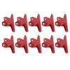 10pcs Metal Binder Clips Multipurpose Electroplating Rustproof Large Paper Clamps for Office School Red