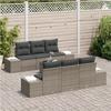 VidaXL Set de canapé de jardin 7 pièces avec coussins gris en rotin synthétique 3355618