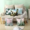 Exotic Plants And Floral Pattern Double-Sided Printed Pillow Cover Short Plush Suitable Living Room Bedrooms Throw Cushion Cover