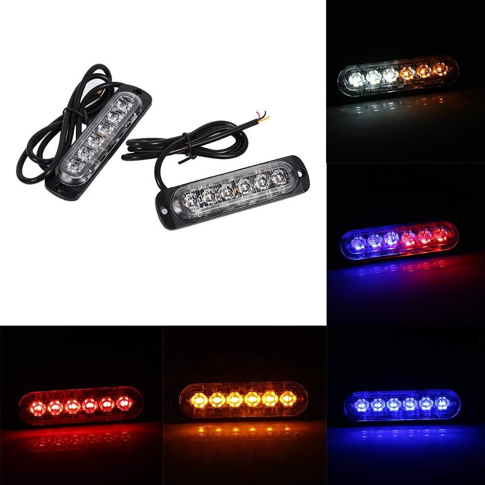 2pcs DC 12/24V 6LED Emergency Strobe Light Warning Strobe Light Emergency Light Flashing Lamp