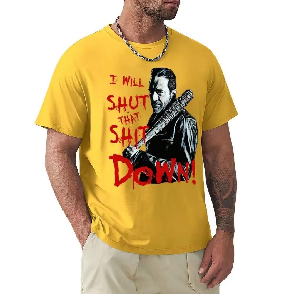 Ανδρικά T-Shirts Αναψυχής Negan The Walking Dead Μπλούζες με Στρογγυλή Λαιμόκοψη 100% Βαμβακερές Μπλούζες Ζόμπι Τρόμου Κοντομάνικα T-Shirt Δώρο Ρούχα