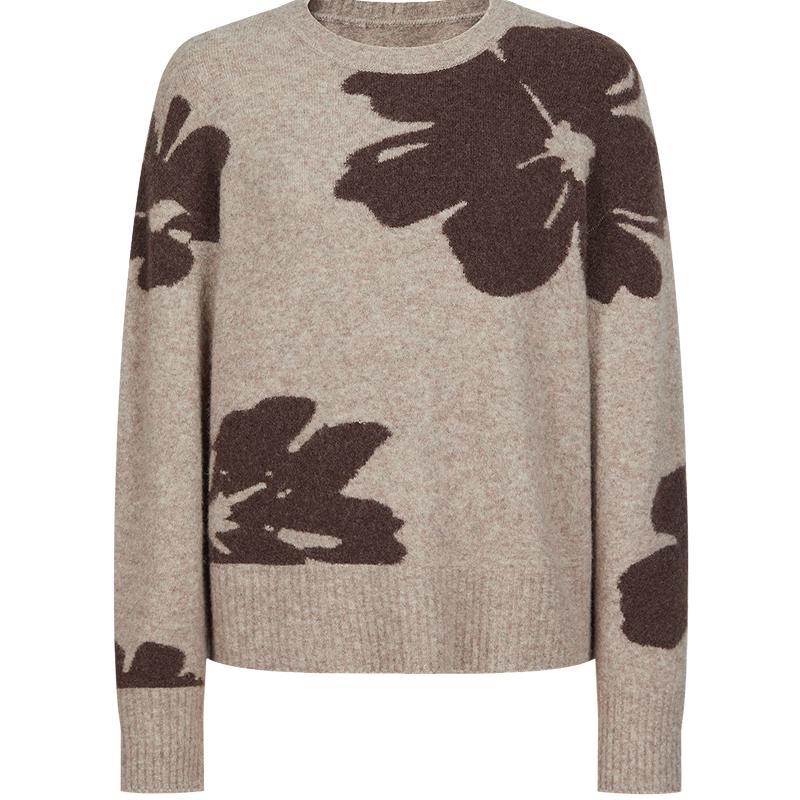 

Women s Elegant Hollyhock Jacquard Wool Blend Knit Sweater XL