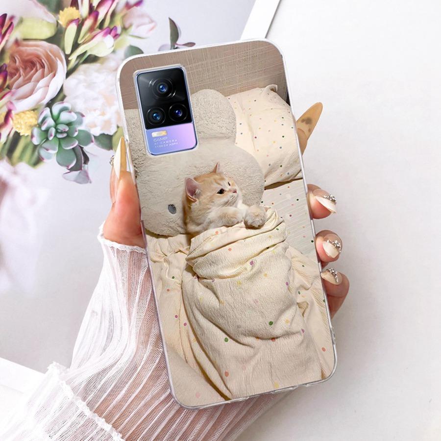 For Vivo V21E V 21 E V2061 V2055 Case Soft Silicone TPU Protective Butterfly Phone Case For VivoY73 2021 V21 E 4G 5G Cover Coque