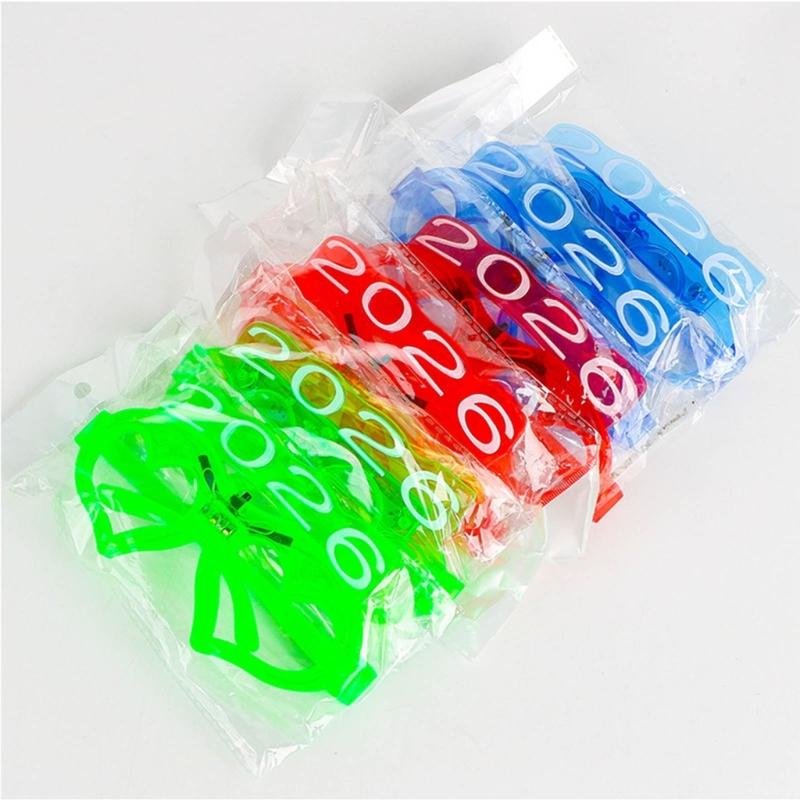 6Pcs Glowing Heart LED Glasses Night Event Party Supplies Reusable Bright Light Comfort Safe Materials