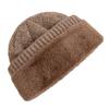 New Unisex Fashion G.S Metal Mark Hats Plush Fur Lined Hats For Men Women Warm Beanie Cap Casual Label Decor Winter Knitted Hats