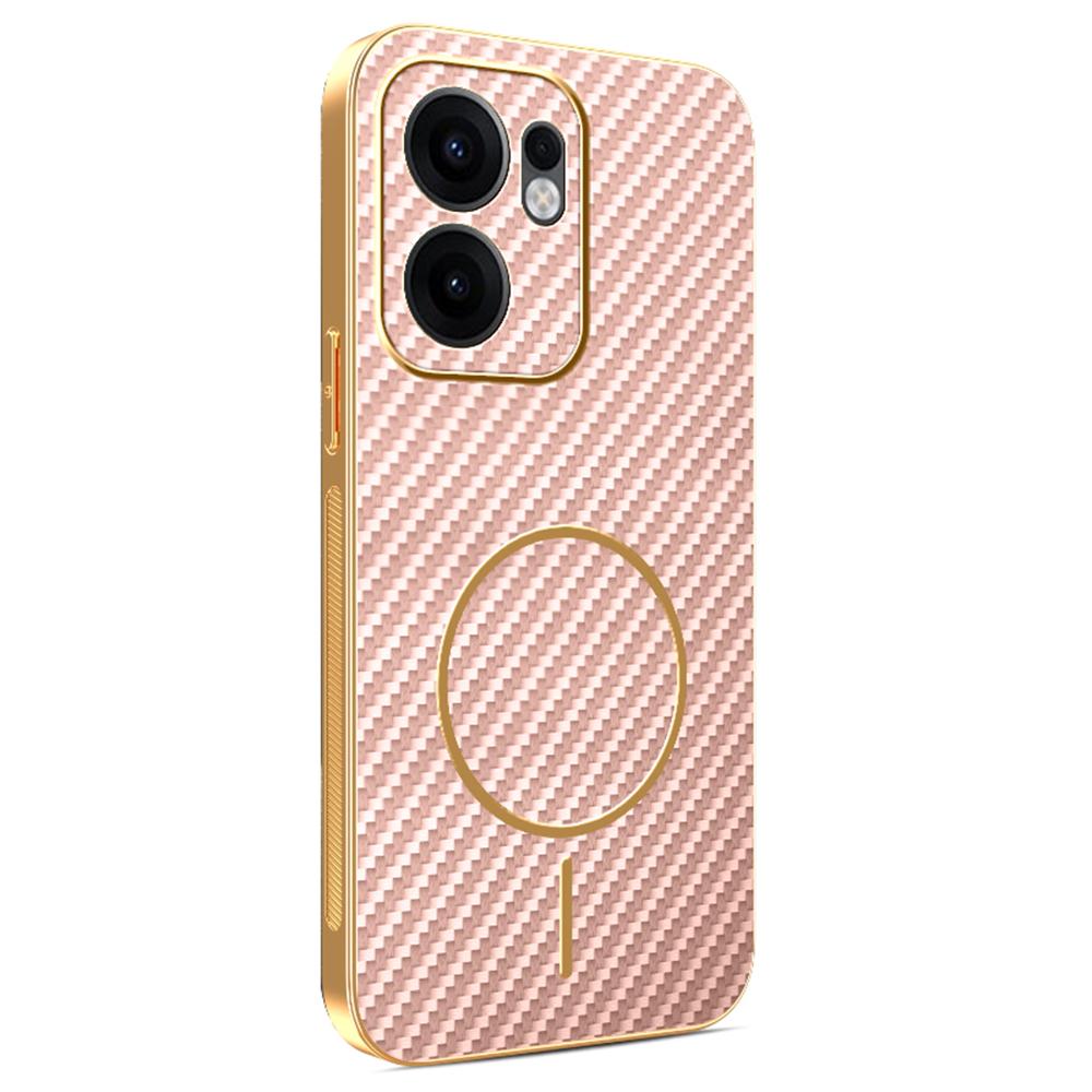 For Oppo Reno13 F 5G/Reno13 FS 5G Phone Case Carbon Fiber Textured Electroplated TPU Back Cover