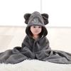 New Spring and Autumn Baby Newborn Swaddling Baby Wrapping Towel Cute Cartoon Cuddle Coral Velvet Hooded Bath Towel