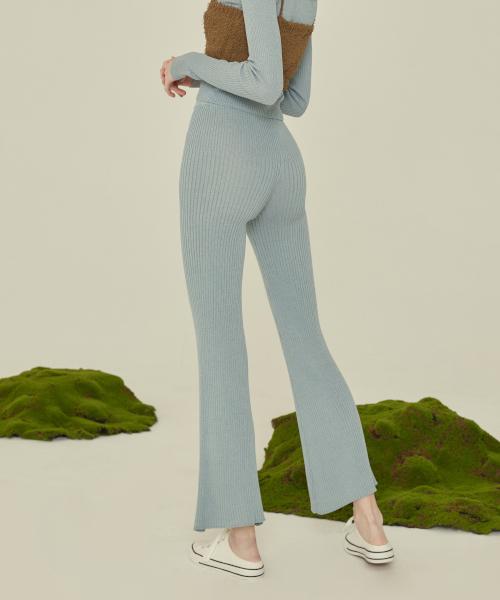 Kkuape Knit Bootcut Pants_Windy Blue