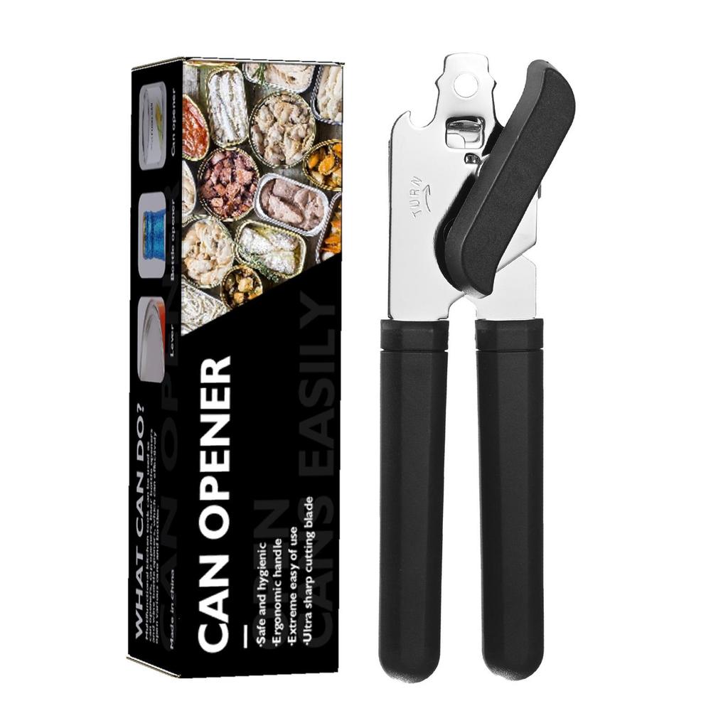 Three-in-One Stainless Steel Manual Can, Bottle, and Jar Opener with Customizable Logo
