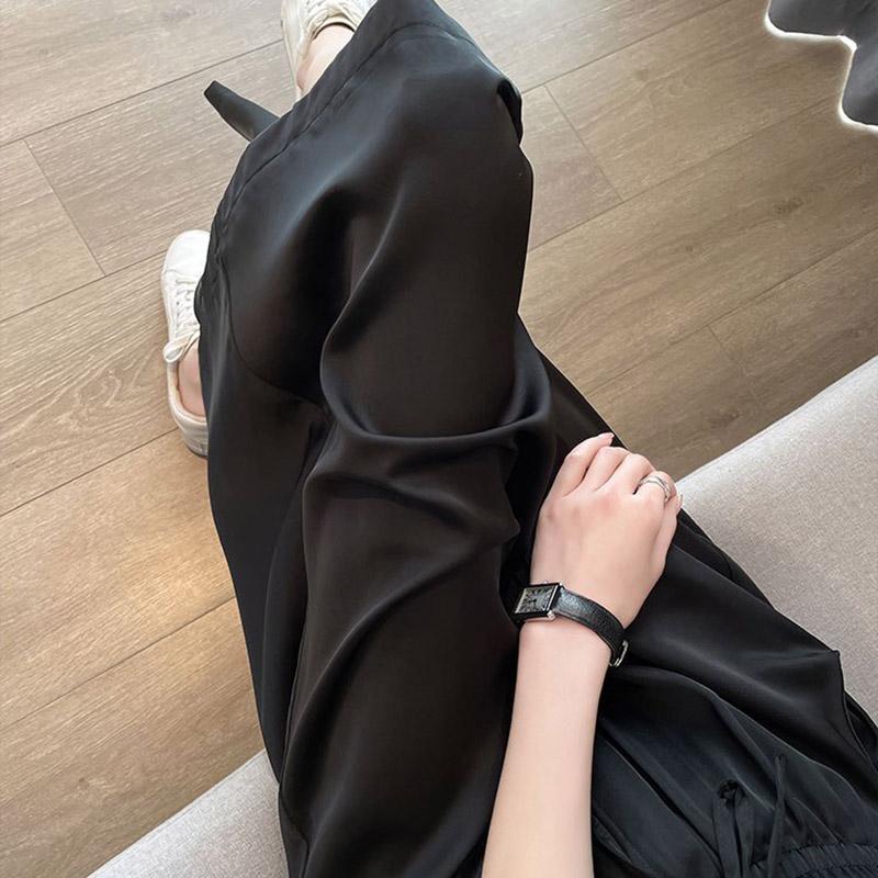 Kalhoty Letní Dámské Nadměrné Velikosti Volné Pyžamové Kalhoty Všestranné Ležérní S Vysokým Pasem Široké Lněné Kalhoty