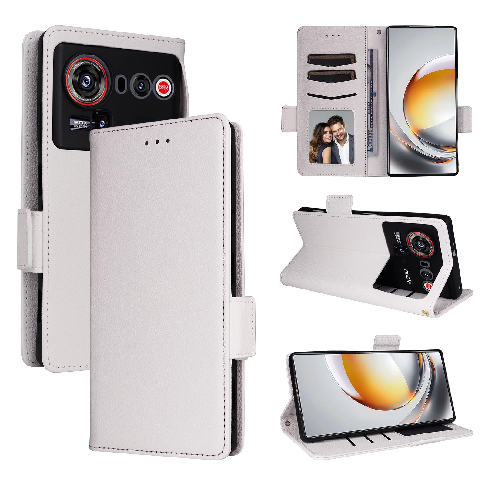 

Чохол-книжка для ZTE nubia Z80 Ultra зі Шкіри PU, Чохол для Телефону з Повноцінним Захистом [Захист від RFID] Чохол-Гаманець for ZTE nubia Z80 Ultra білий
