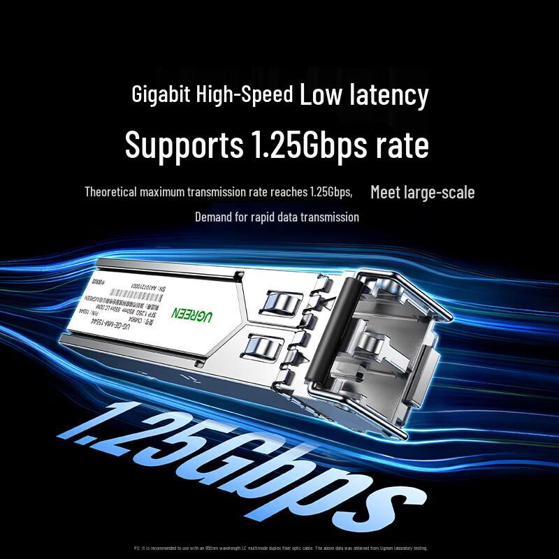 Ugreen 1.25G SFP Multimode LC Optical Transceiver, 550m