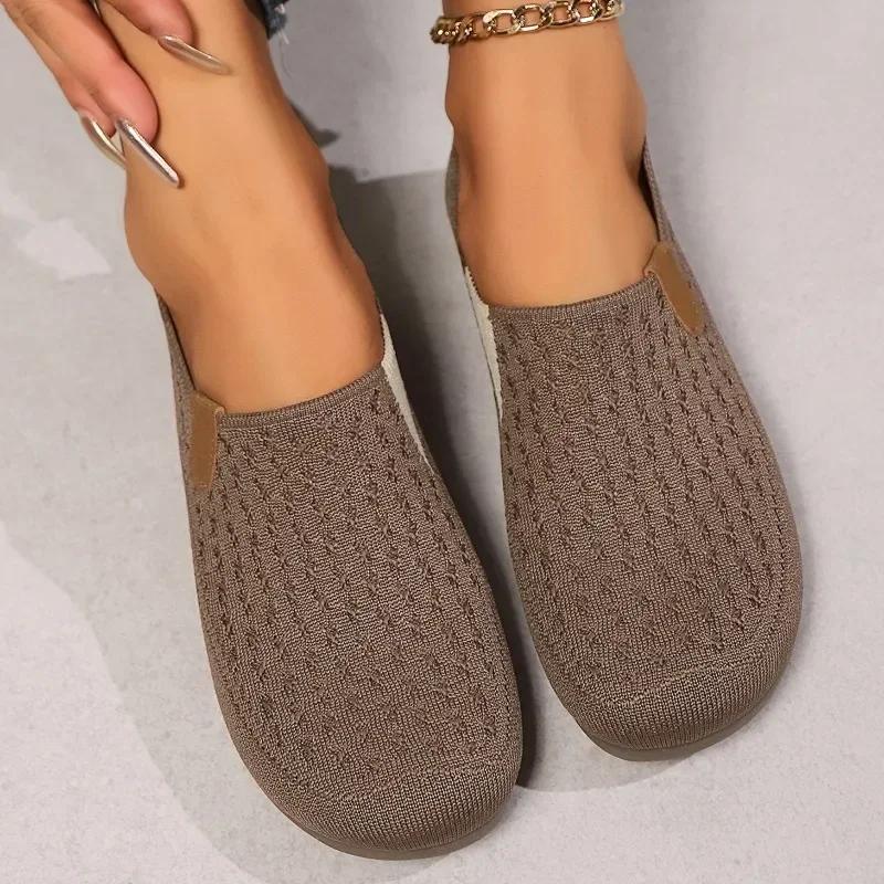 

2025 Обувь женская сетчатая женская вулканизированная обувь легкие уличные женские кроссовки на низком каблуке с круглым носком мягкие женские повседневные туфли 40