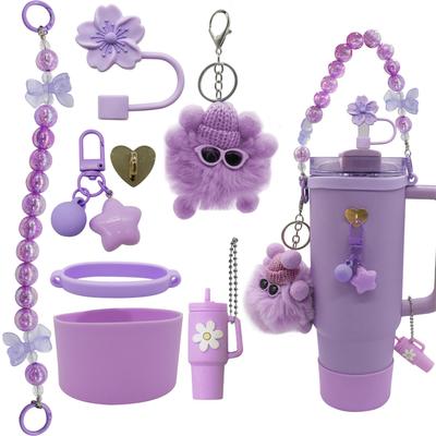 Stanley Becherhalter Set: Becherhülle, Strohhalm-Kappe, Plüsch-Elfen-Anhänger Zubehör.