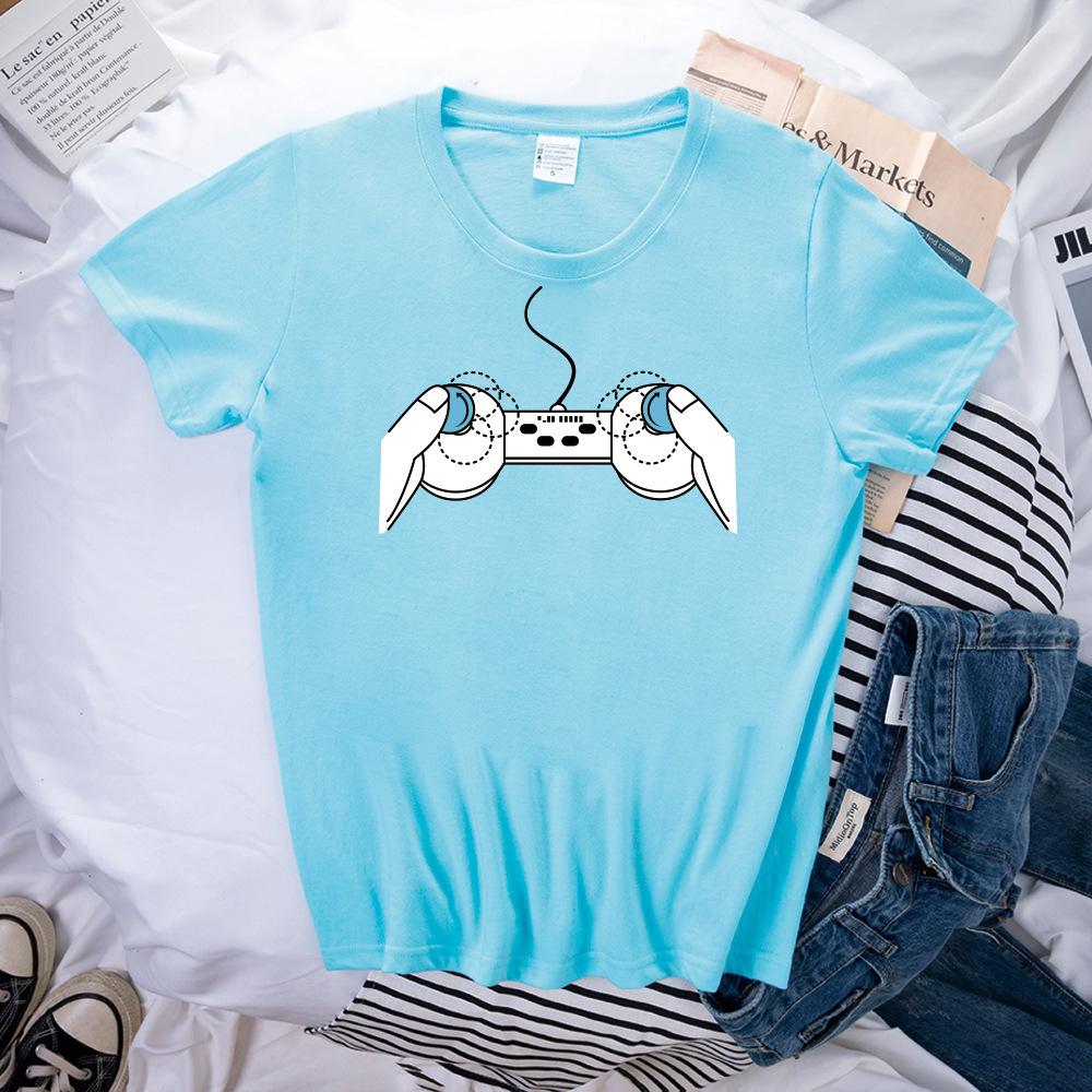 Neuartige kreative Spielkonsole 3D-gedrucktes Muster Damen-Shirt Kurzarm T-Shirt