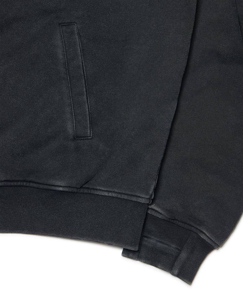 Nomanual Emblem Sweat Zip-Up - Washed Black
