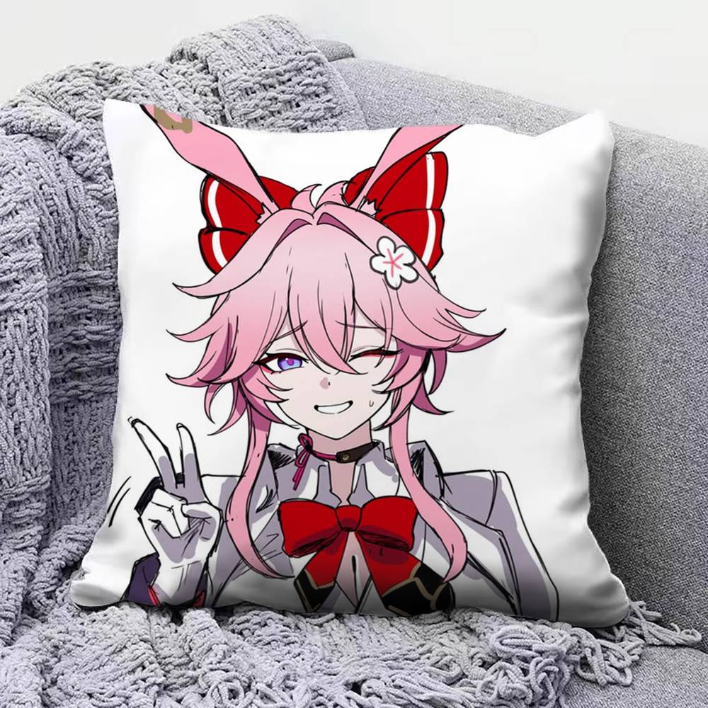 Evanescia Honkai Star Rail Game Anime Girl Pillow Covers Home Sofa Cushion Covers and Aecorative Custom