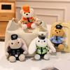 Charming Police Officer Bear & Rabbit Keychains, Fire Bear Plush Bag Charm