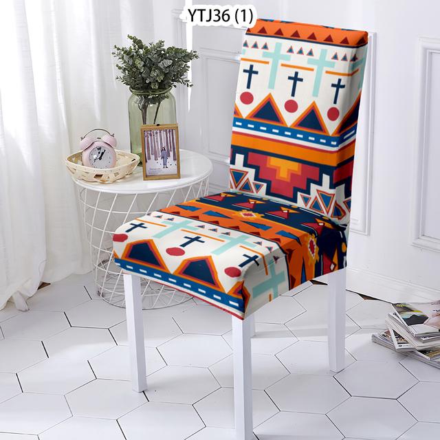 Чехлы на офисные стулья в этническом стиле чехлы на стулья с геометрическим рисунком чехол для обеденного стула чехлы на стулья с решетчатым узором для столовой 1PCS 2159₽