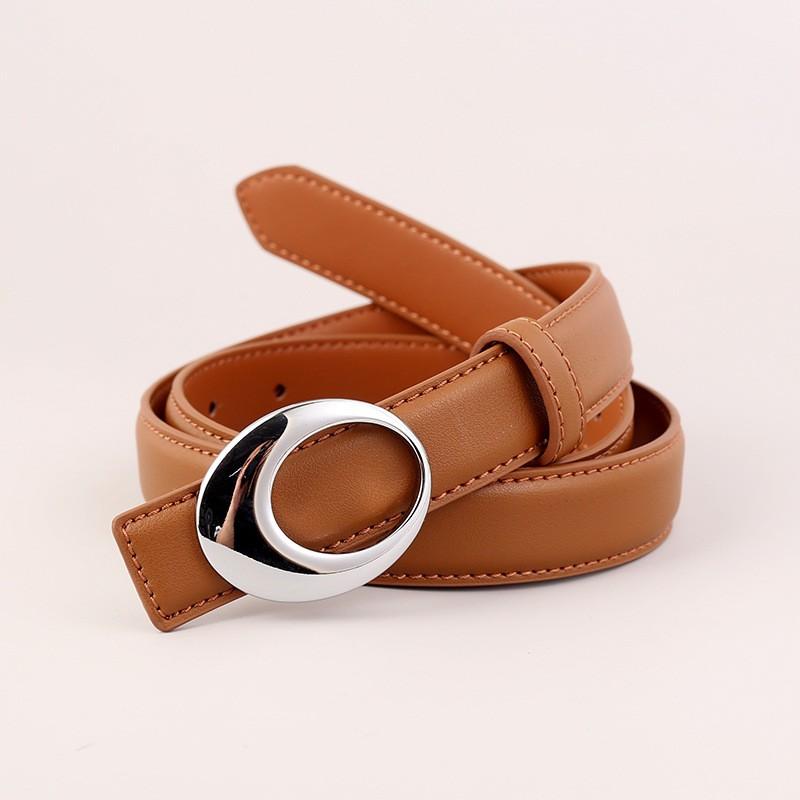 Womens Vintage Leather Belt Gold Buckle Dresses Jeans Fashion Accessory