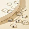 Vintage V-shaped Wing Joint Ring, Moon Love Leaf 12-piece Ring Set