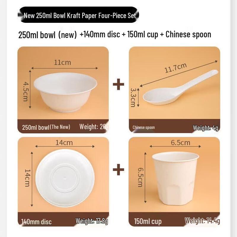 Daoying Food Grade Rice Husk Disposable Tableware Set