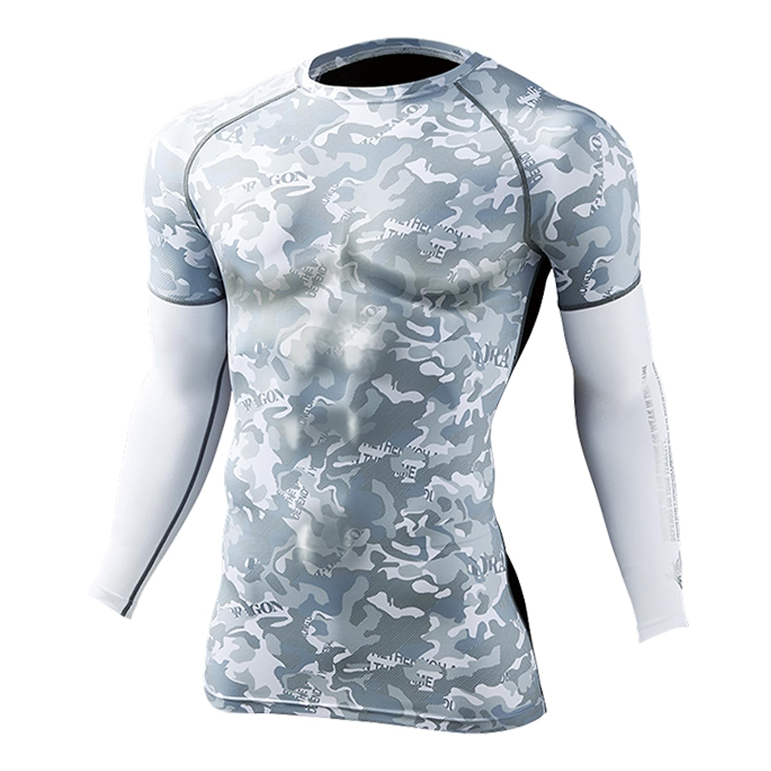 

Cool to the touch long sleeve 75194 compression sweat quick 141 silver camouflage [G-Dragon] innerwear, absorbing, drying, Jichodo, LL,