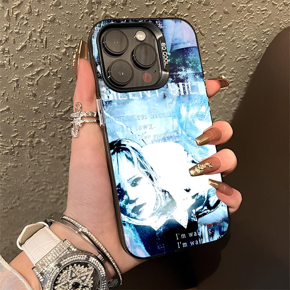 S-Silent Horror Hill Game Pouzdro na telefon Pro iPhone 16,15,14,13,12,11,Pro,Max,Plus,Mini,XS,SE Ochrana proti pádu Černé Matné Pevný Nárazník