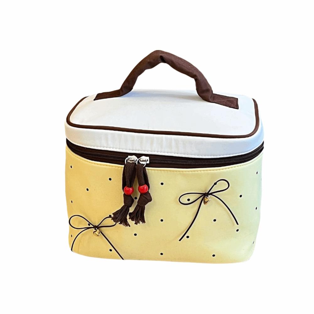 

New Bow Polka Dots Makeup Storage Bag Waterproof Multifunctional Travel Storage Bag Handheld Cosmetic Bags