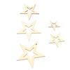 205pcs Assorted Size Wooden Stars Unfinished Blank Wooden Stars Ornaments for Art Craft Wedding Party