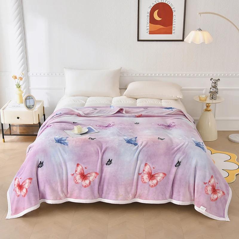 White Floral Throw Blanket Luxury Warm Fuzzy Soft Cozy Flannel Blanket for Home Sofa Couch Chair Decorative Bedroom Bed Blankets