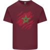 Zerrissene Marokko Flagge Marokkanischer Tag Fußball Unisex Leichtes Baumwoll-T-Shirt