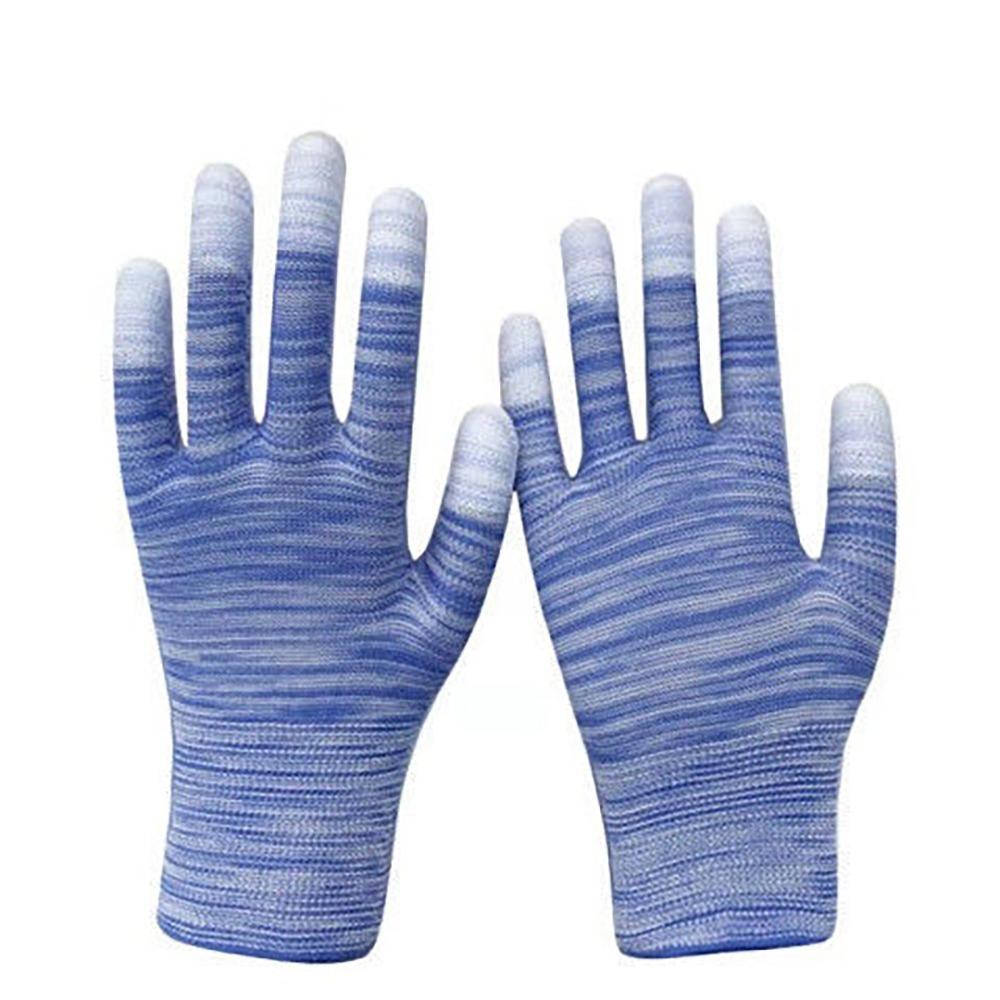6pairs Coated Finger Anti-Static Gloves Antiskid Dust-Free ESD Safety Gloves Electronic Working Protection Gloves